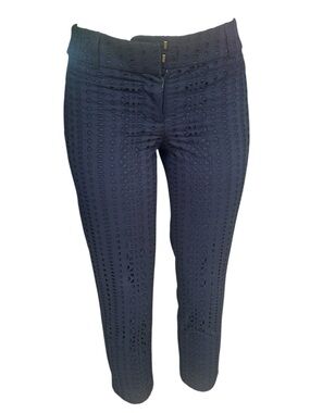 LOFT Navy Women’s Eyelet Cropped Pants